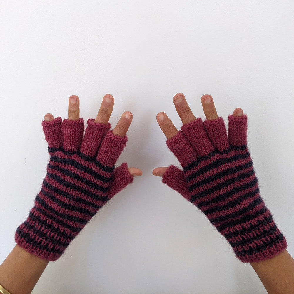
                      
                        Wren Damask Striped Fingerless Gloves
                      
                    