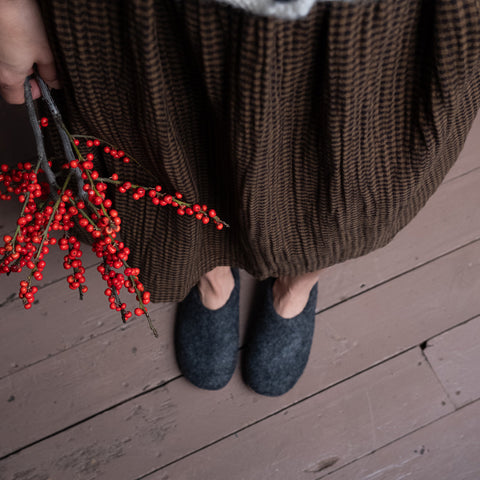 Greta Felted Wool Slippers - BIBICO