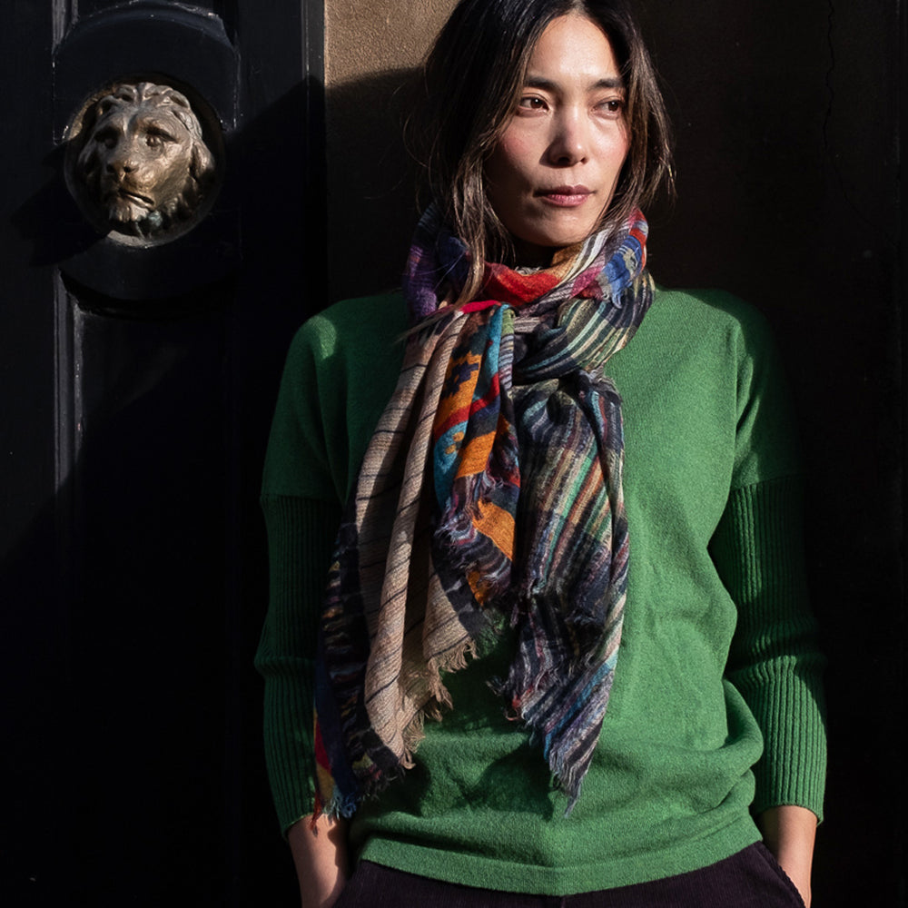 Patchwork wool scarf