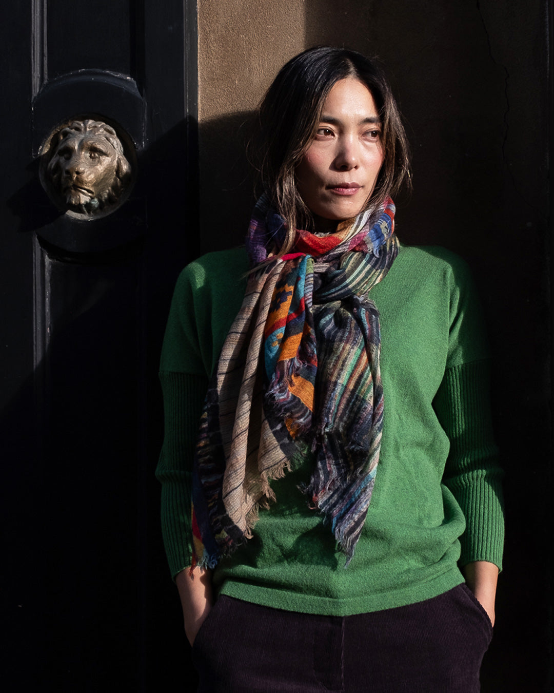 Patchwork wool scarf