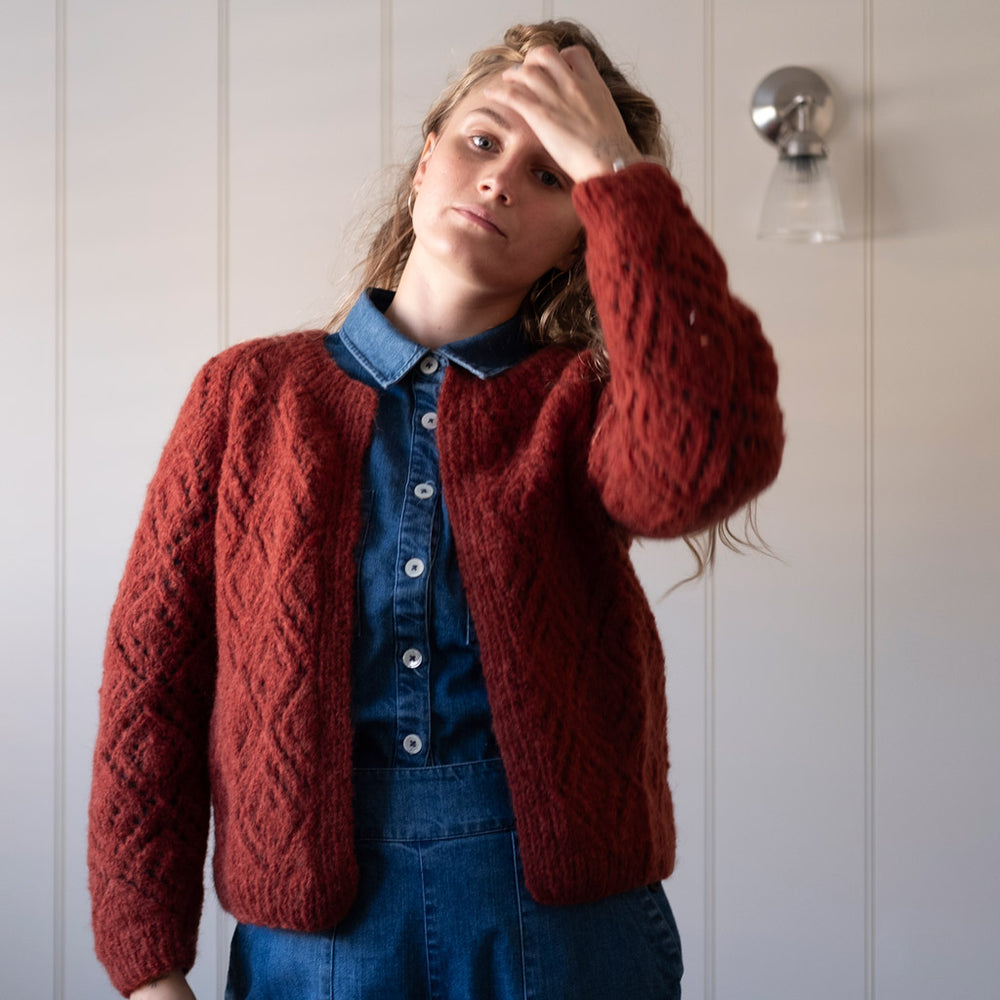 Nova Hand Knitted Mohair Bolero Cardigan In Saffron
