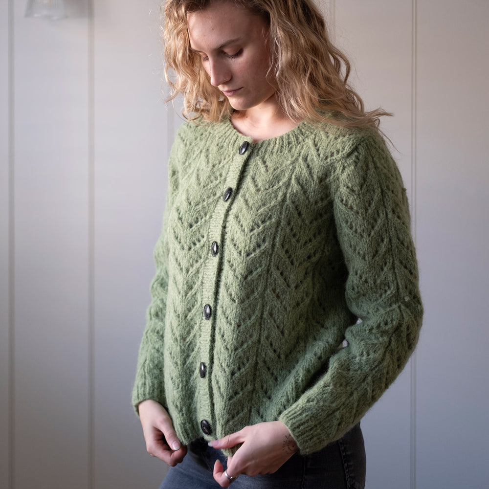 Alma Pale Green Mohair Cardigan