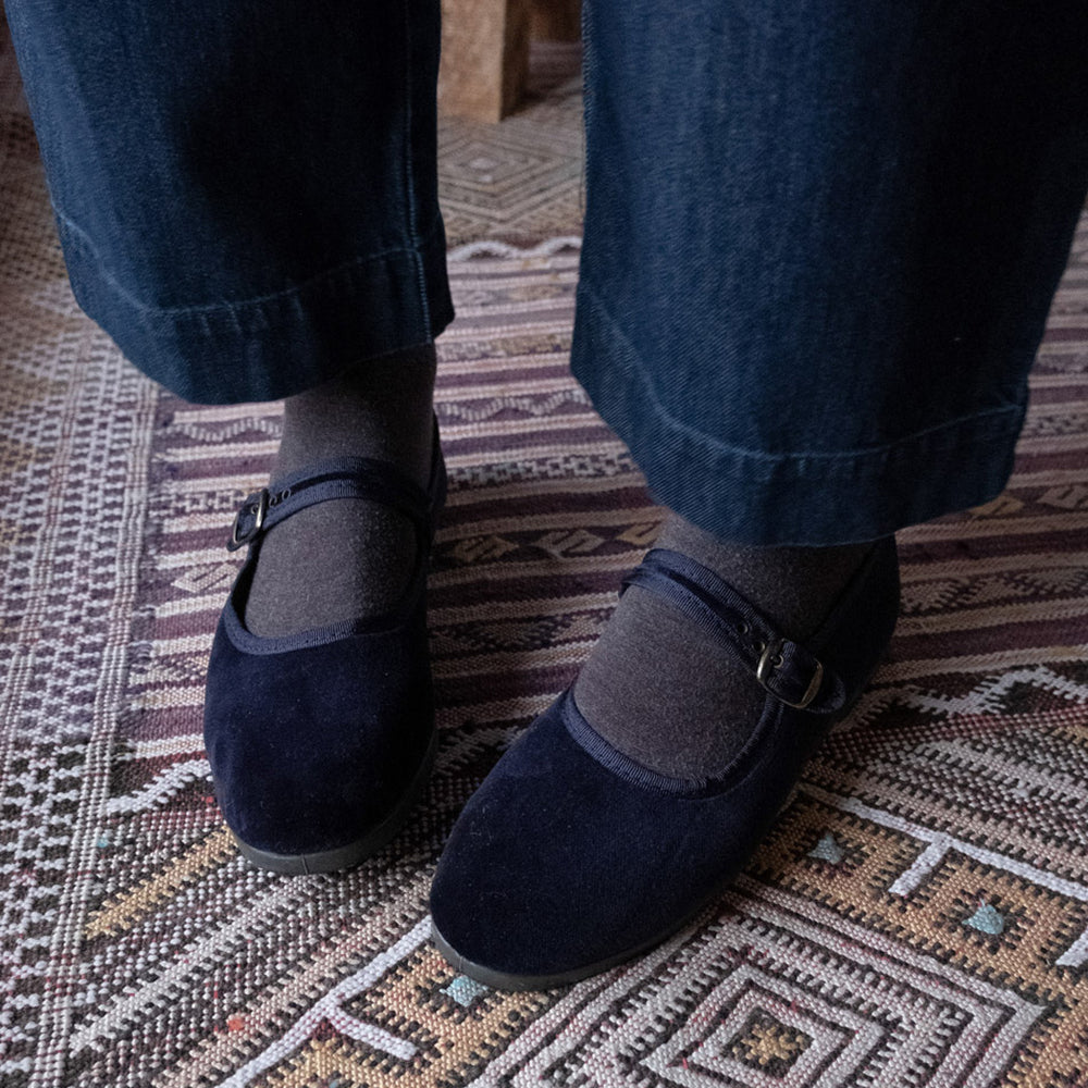 Mary Janes Velvet Shoes