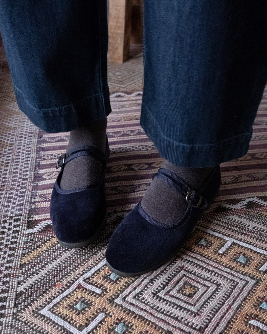 Mary Janes Velvet Shoes