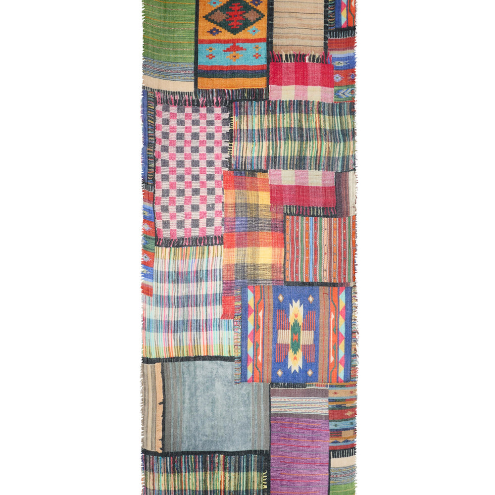 
                      
                        Patchwork wool scarf
                      
                    