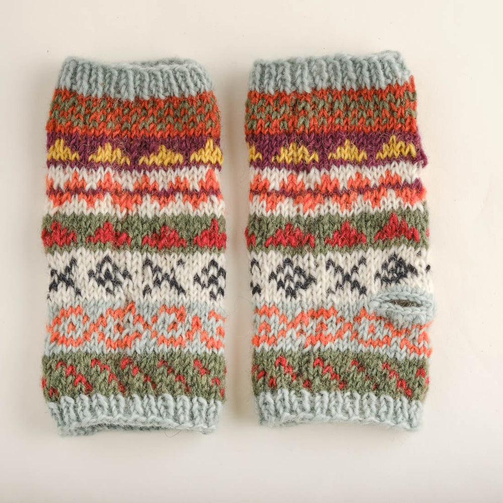 
                      
                        Fair Isle Finglerless Knitted Wool Mittens
                      
                    