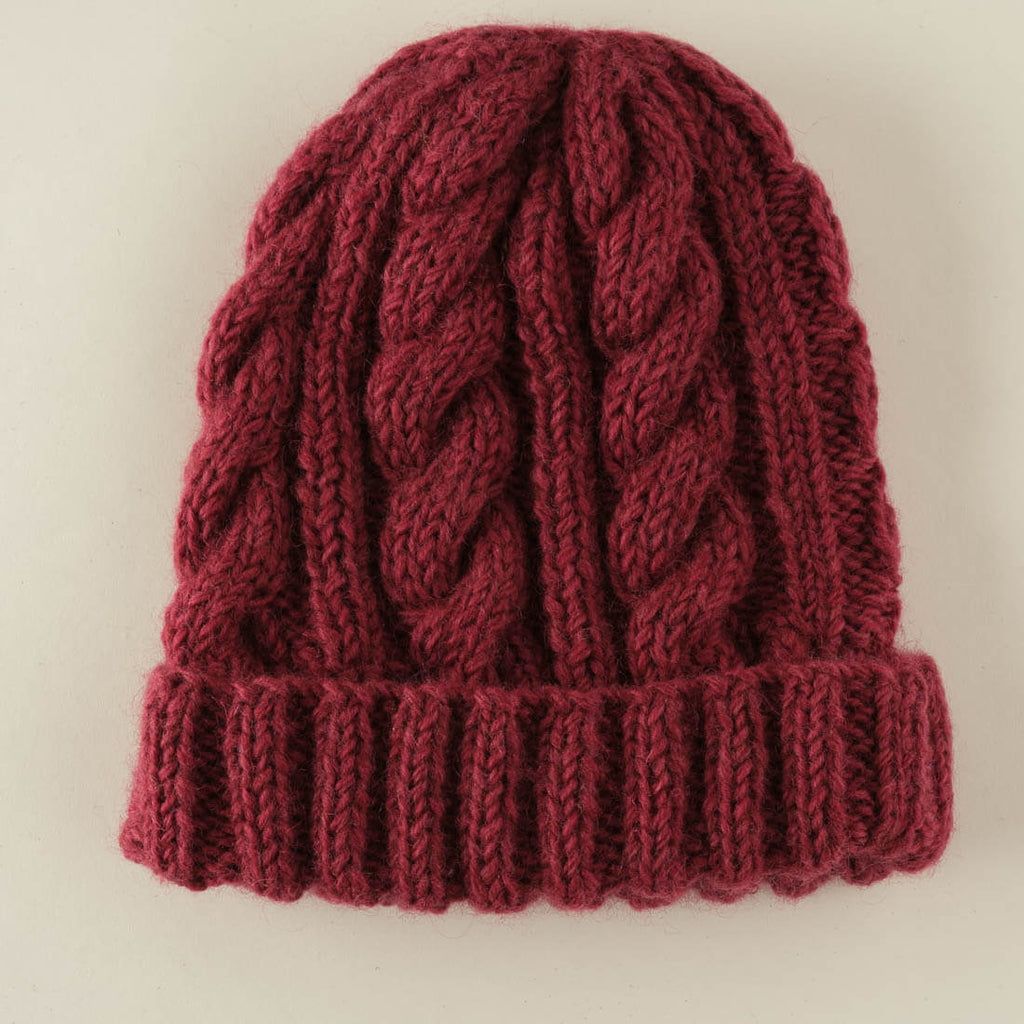 Frida Hand Knitted Wool Beanie - Red