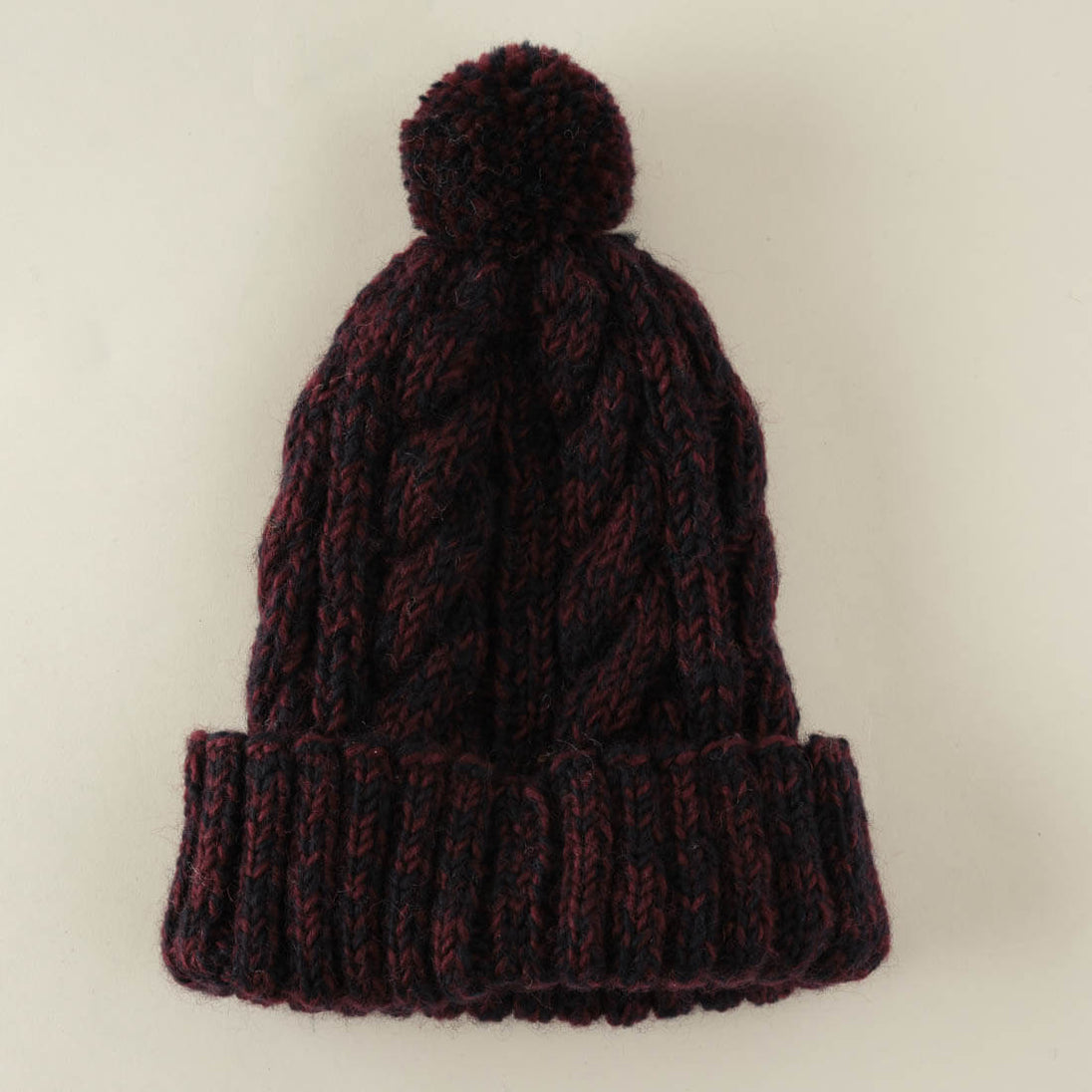 Inga Chunky Knit Wool Bobble Hat by BIBICO