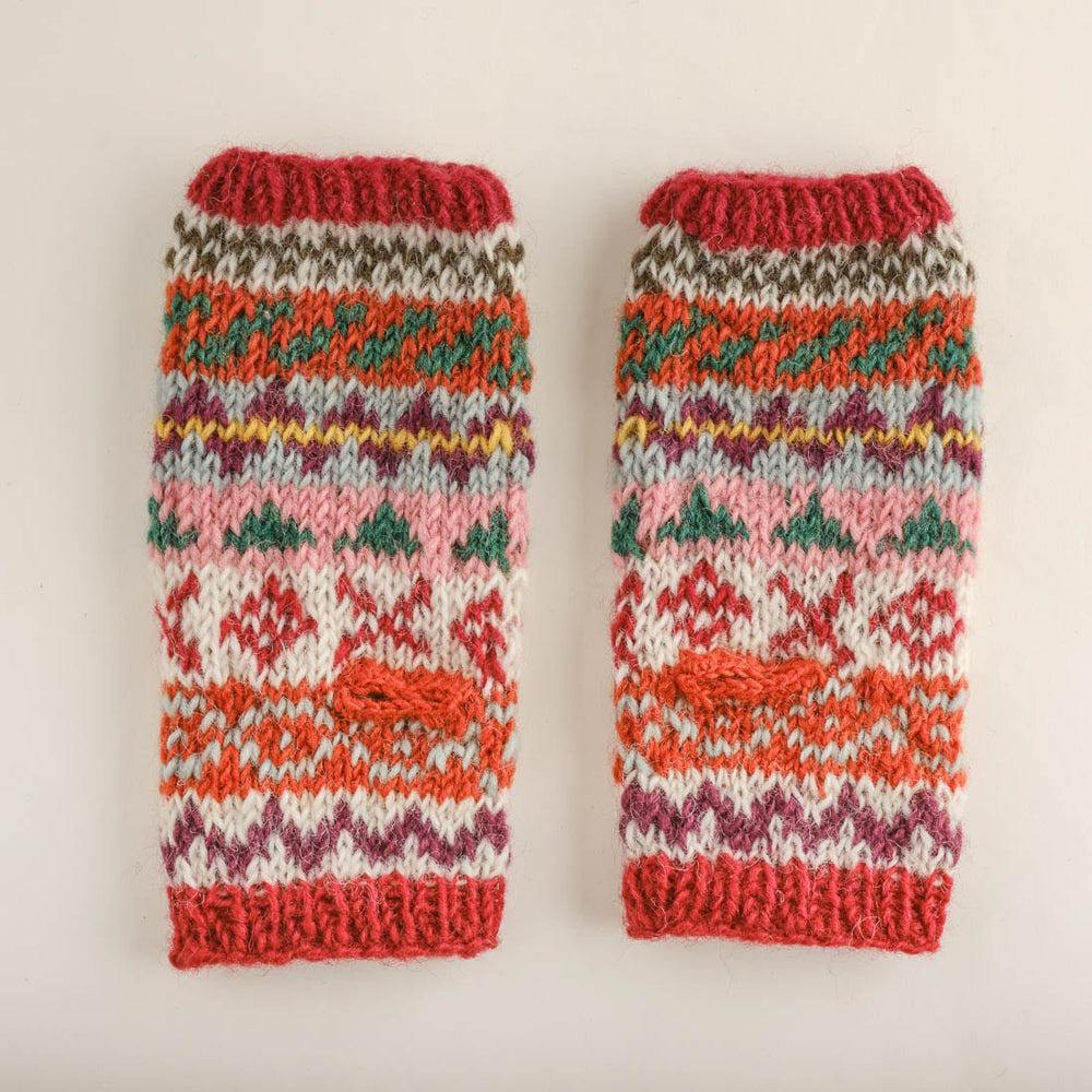 Ulla Fair Isle Finglerless Knitted Mittens