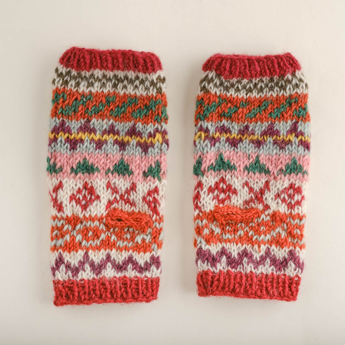 Ulla Fair Isle Finglerless Knitted Mittens