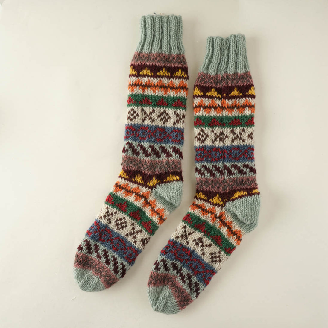 Liv Fair Isle Pattern Wool Socks Multicoloured by BIBICO