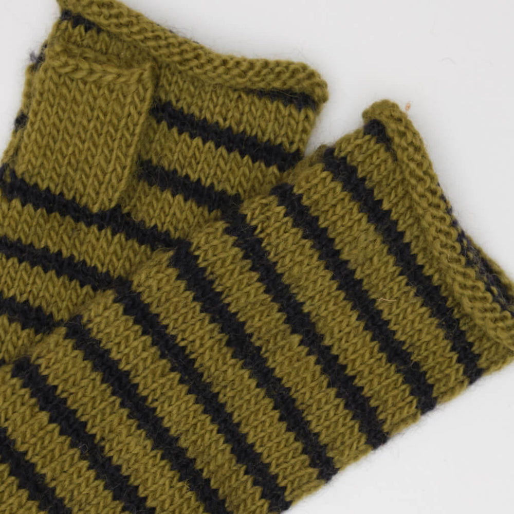 Anika Pistachio Striped Mittens