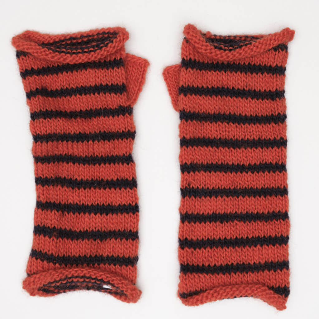 Anika Pumpkin Striped Mittens