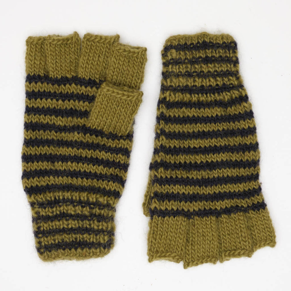 
                      
                        Wren Pistachio Striped Fingerless Gloves
                      
                    
