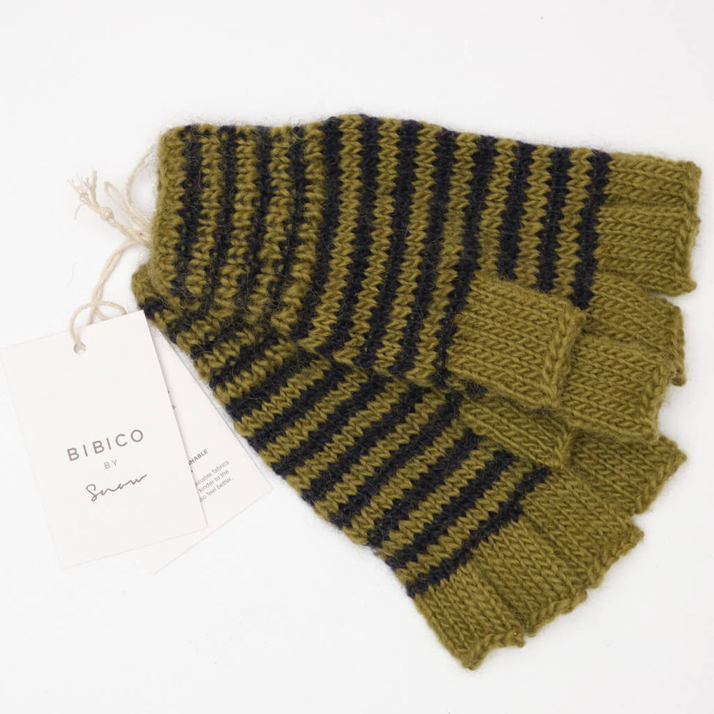 
                      
                        Wren Pistachio Striped Fingerless Gloves
                      
                    