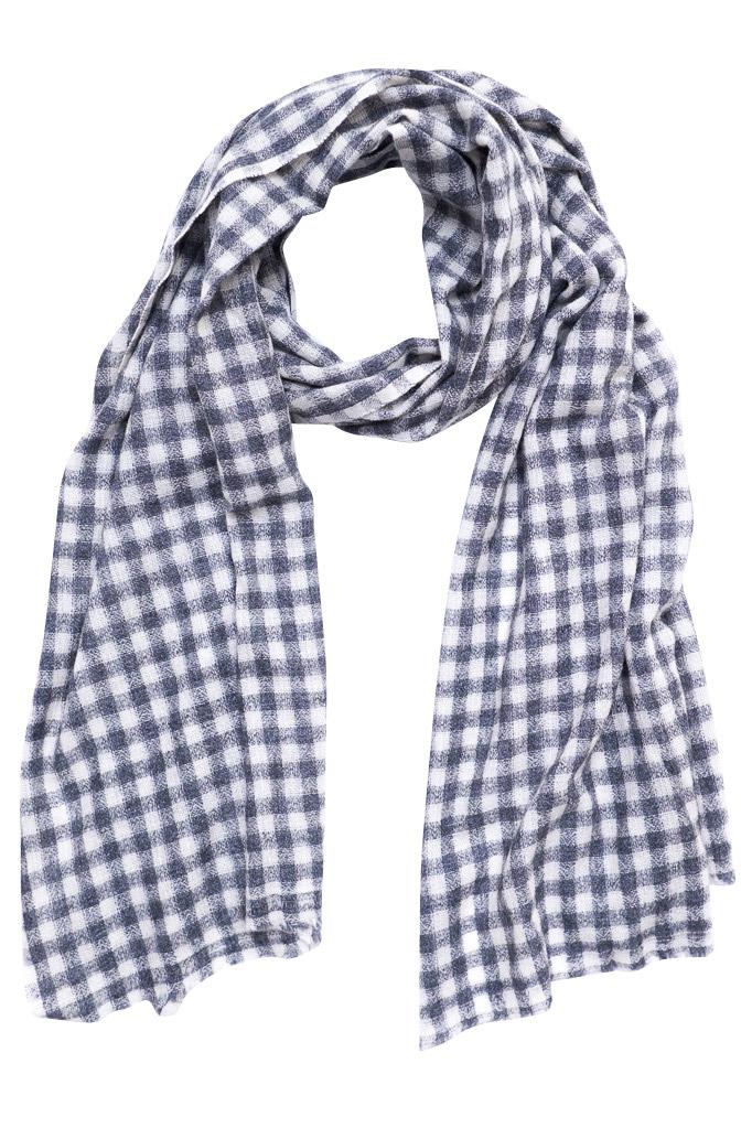 Checked Wool Scarf - BIBICO