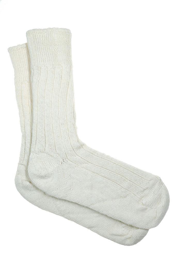 Cream Alpaca Bed Socks - BIBICO