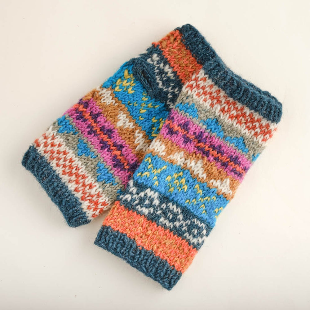 
                      
                        Liv Fair Isle Fingerless Mittens in Teal
                      
                    