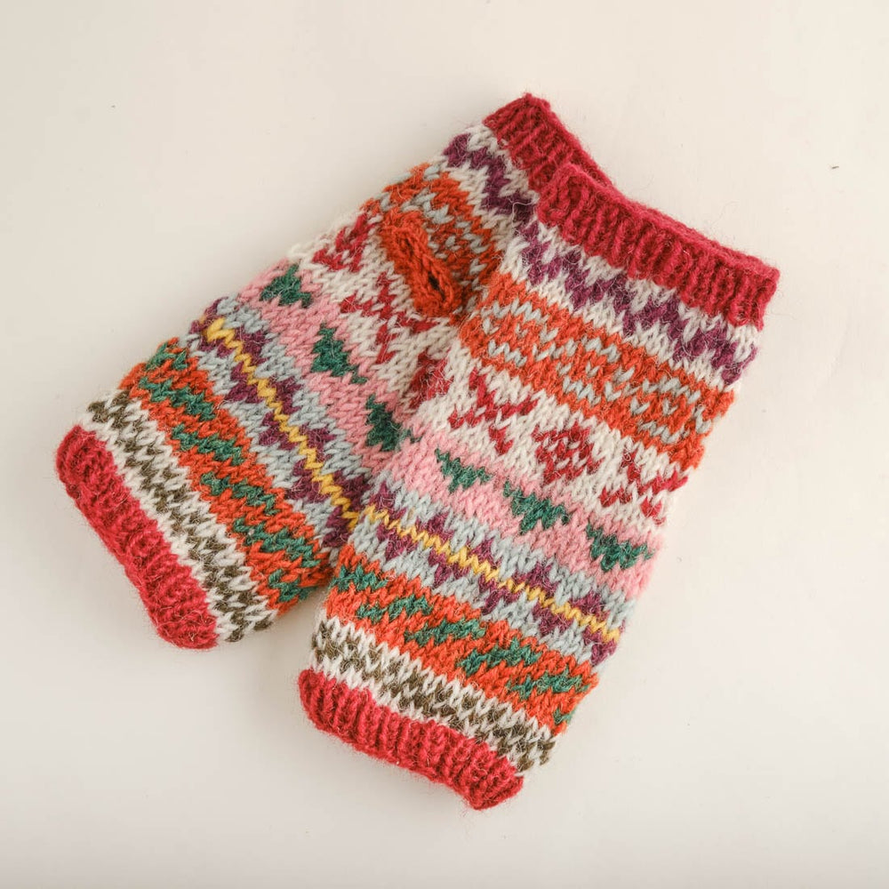 
                      
                        Liv Fair Isle Fingerless Mittens in Rust
                      
                    