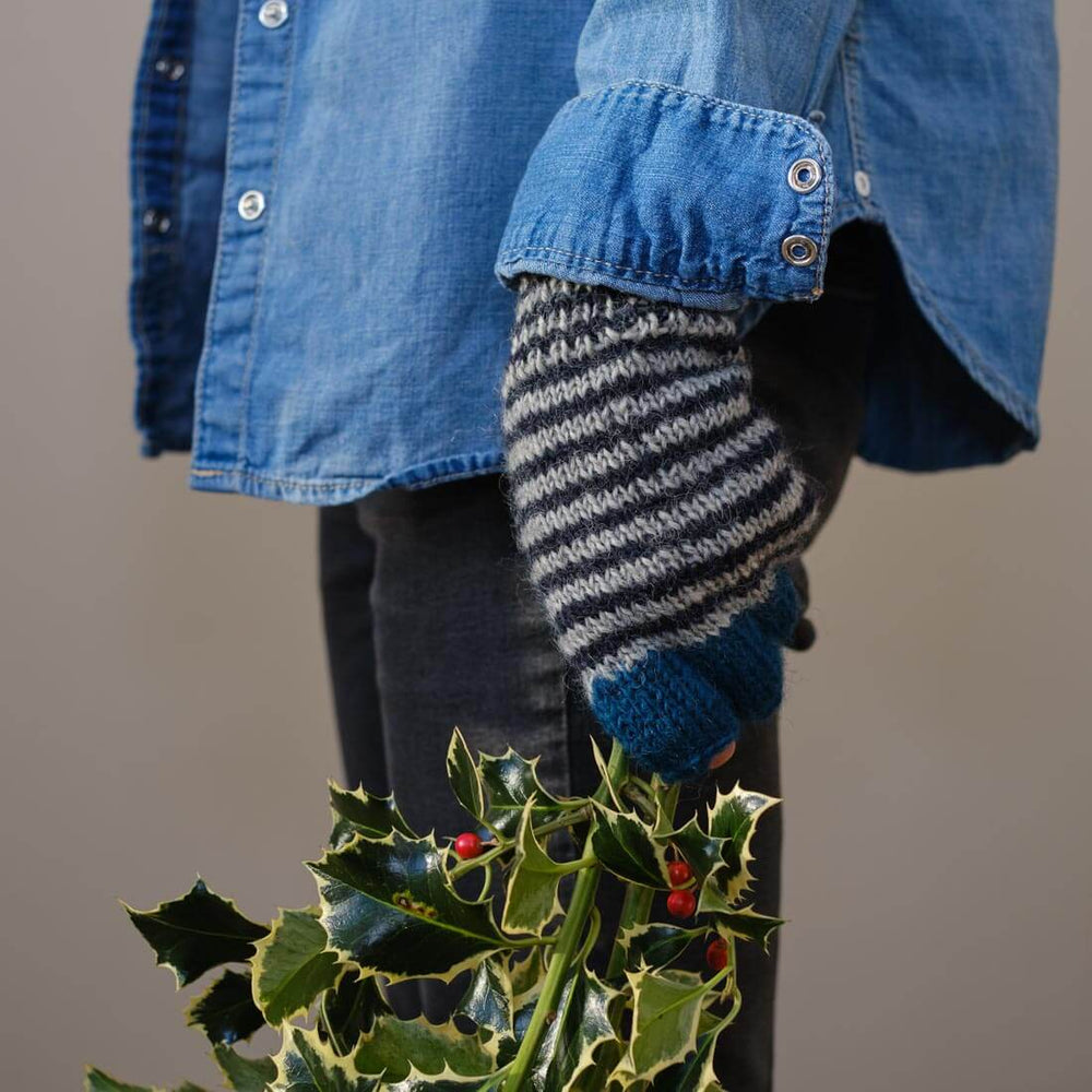 Wren Striped Fingerless Gloves - BIBICO