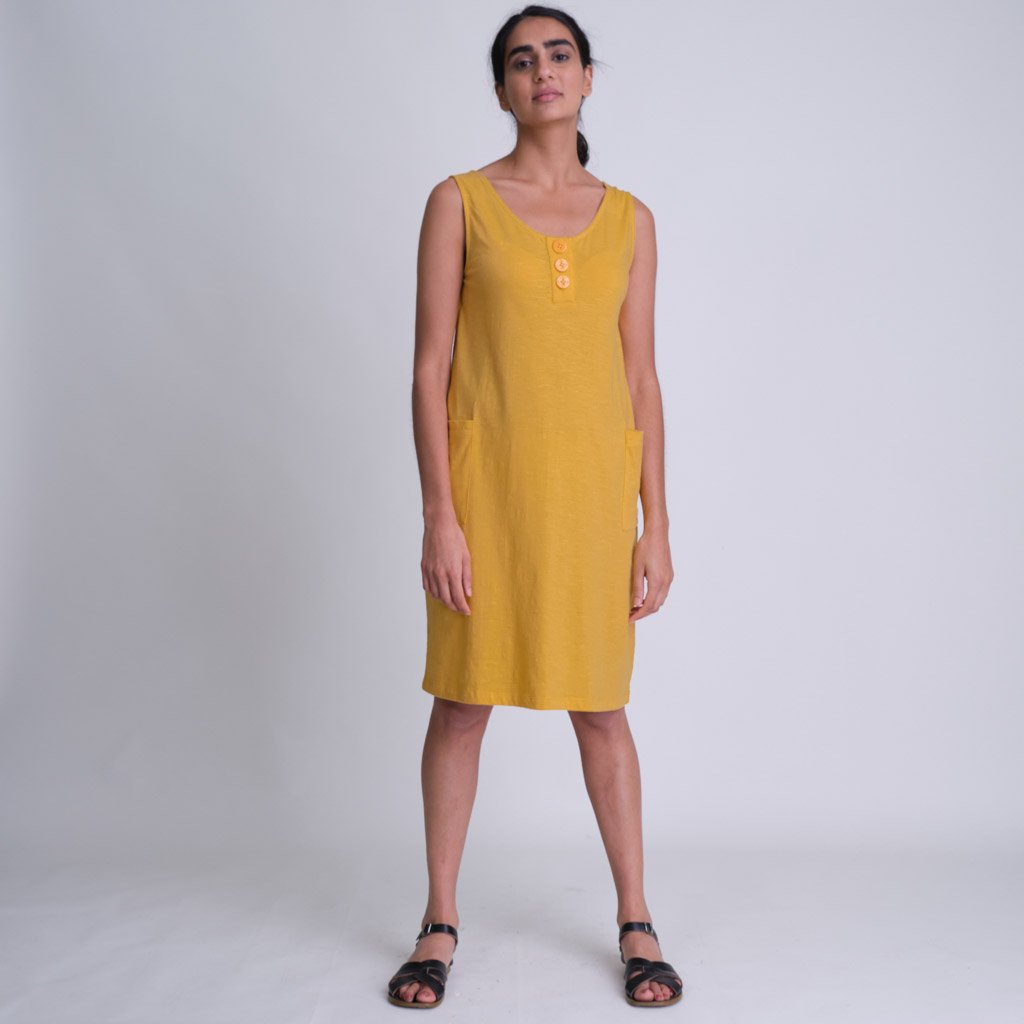Mango coloured jersey dress - organic cotton