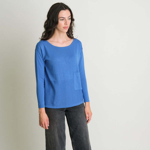 Davina light blue organic cotton jumper