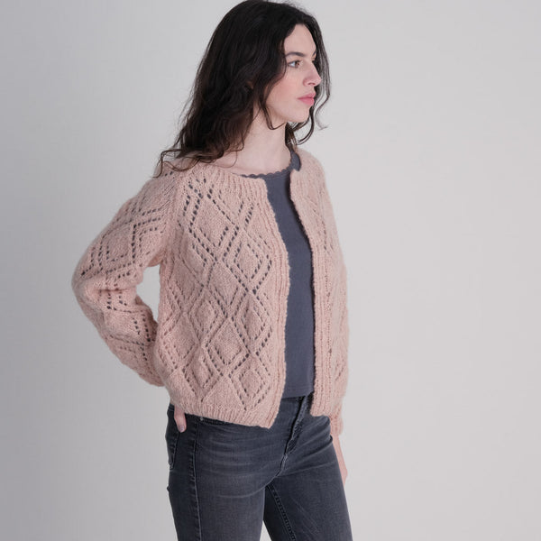 Hand Knitted Soft Pink Cardigan