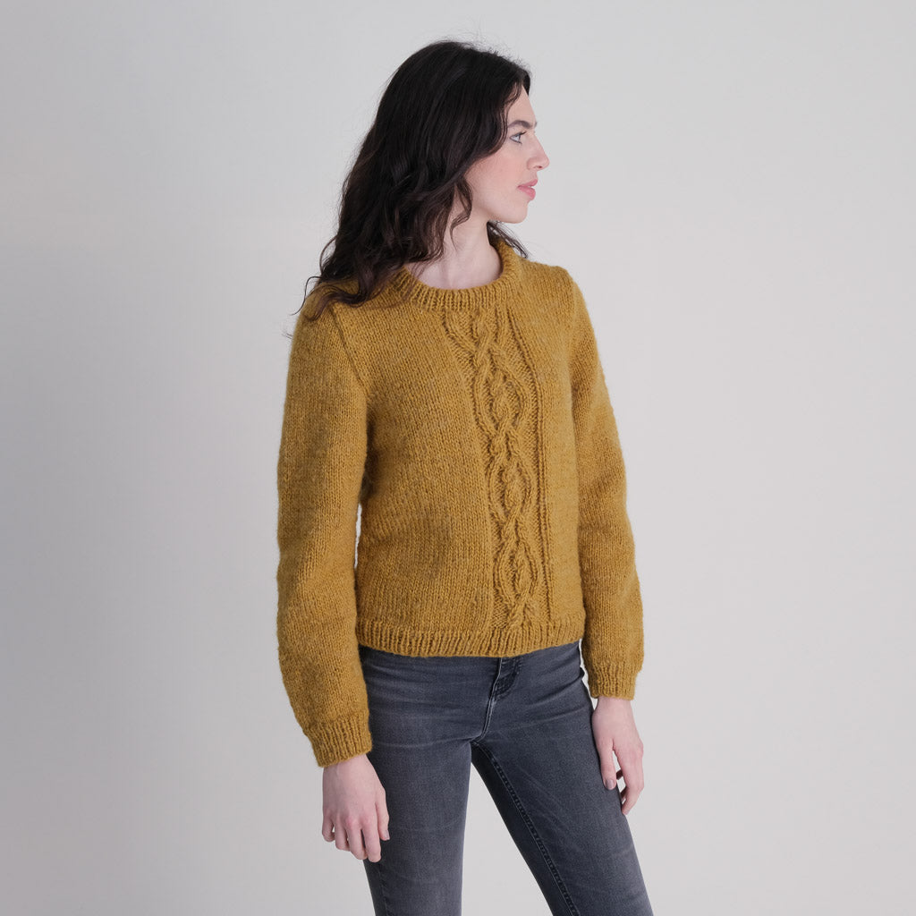 Mustard Coloured Hand Knitted Wool Cardigan | by BIBICO